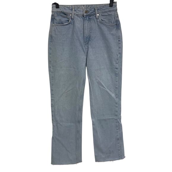 Zara Wide Leg Raw Hem Jeans Womens Size 4 - Picture 1 of 8